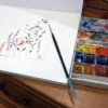 Carte aquarelle florale en cours pinceau coffret peinture