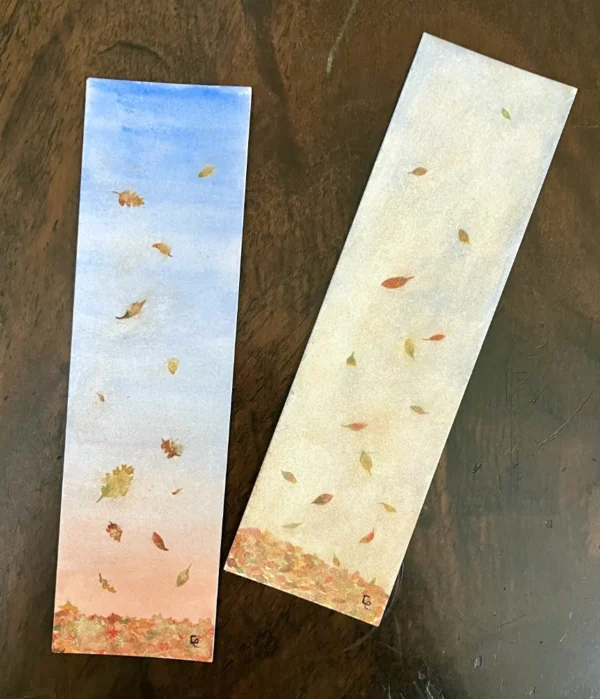 2 marques-pages aquarelle automne